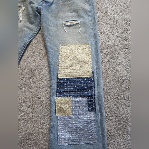 Levis 501 150th Anniversary Jeans Distressed Patchwork Men’s Size 34x34 NWT - Picture 8 of 16